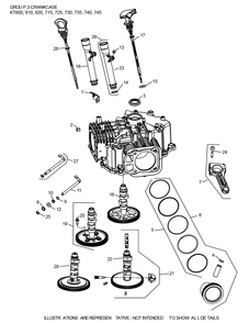 Kt735-3102 Crankcase Diagram and Parts List for KT735-3102  Cub Cadet Lawn Tractor
